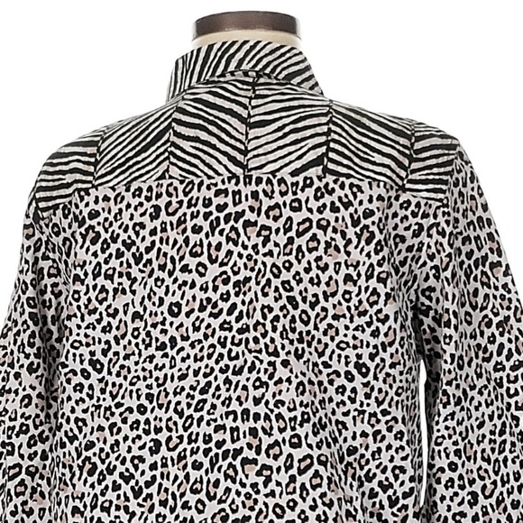 Chico's Black and White Leopard Print Blazer - Picture 4 of 5